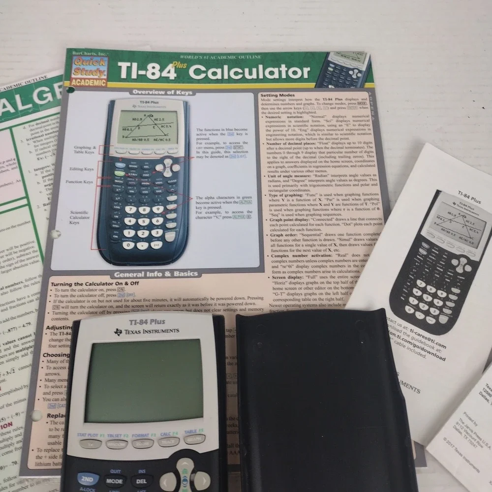 Texas Instruments TI-84 Plus Graphing Calculator w/ Slide Cover Tested Works